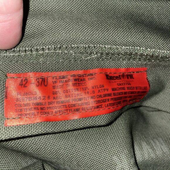 Bulwark FR Men’s Straight Jeans Size 42 X 32 Army Green Workwear Rugged NWOT - Picture 3 of 12